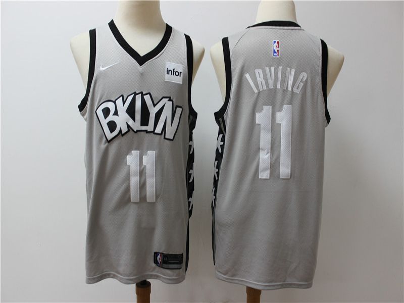 Men Brooklyn Nets #11 Irving Grey City Edition Game Nike NBA Jerseys->brooklyn nets->NBA Jersey